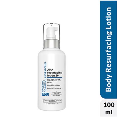 FCL Glycolic Acid AHA 20 Lotion for Body and Face, Dead Skin Remover, AHA Exfoliating Lotion 100 ml - Face Wash & Cleansers
