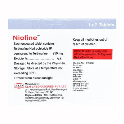 Niofine 250mg Tablet 7'S - Fungal Infections-Anf