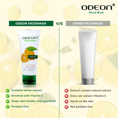 Odeon Face Wash Turmeric + Lemon + Papaya + Neem X 4Pcs 200 ml - Face Wash & Cleansers