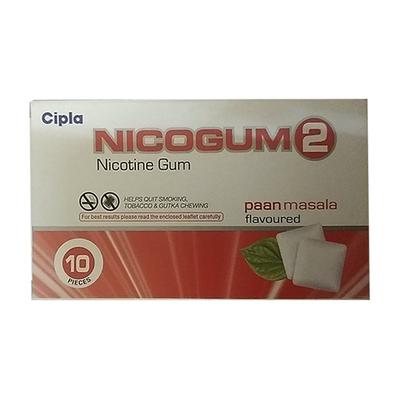NICOGUM 2 PAAN MASALA FLAVOURED Chew Gum 10's - Poisoning/Overdose-Ant