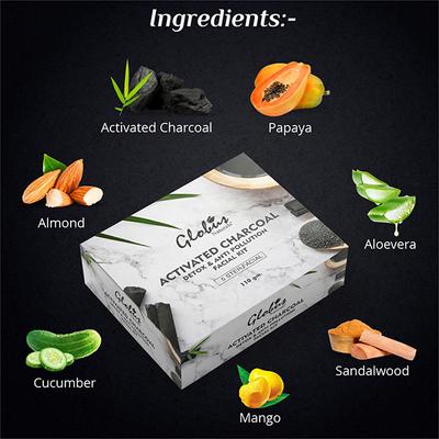 Globus Naturals Charcoal Facial Kit For Skin Exfoliation & Refreshed Glowing Skin 110 gm - Facial Kits