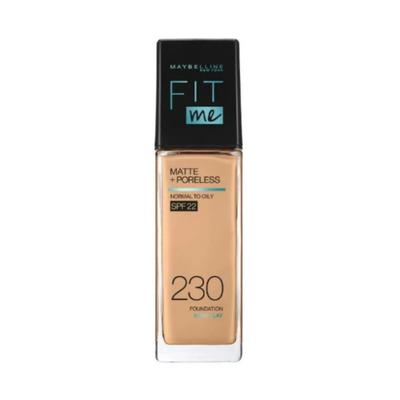 Maybelline New York Liquid Foundation, Matte Finish, With SPF, Absorbs Oil, Fit Me Matte plus Poreless, 230 Natural Buff 30 gm - Foundation