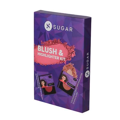 Sugar Cosmetics Contour De force Mini Blush - 02 Pink Pinnacle + Contour De force Mini Highlighter - 02 Gold Glory 1's - Highlighters & Illuminators