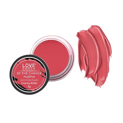 Love Earth Lip Tint & Cheek Tint Multipot-Be The Change - Rose Pink 8 gm - Lip Stains & Tints