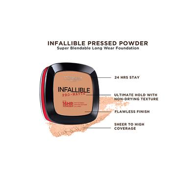 L'Oreal Paris Infallible Pro Matte Pressed Powder, 500 Sun Beige 9 Gm - Compact Powder