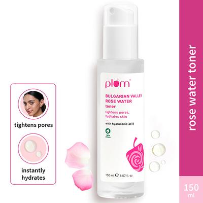 Plum Bulgarian Valley Rose Water Toner, Hyaluronic Acid and Rose Extracts, for all Skin Types 150 ml - Toners