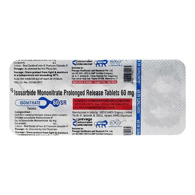 ISONITRATE 60 SR Tablet 10's - Angina