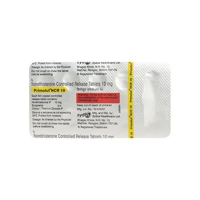 PRIMOLUT NCR 10 Tablet 10's - Hormonal Therapy-Oes