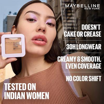 Maybelline New York Super Stay Flex Powder Foundation, 220, 30H Full Cover, Oil-Control 9 gm - Foundation
