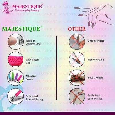 Majestique Nail Clippers Set, Sharp Stainless Steel, Fingernail and Toenail Cutter- Multicolor 1's - Body Scrubbers & Brushes