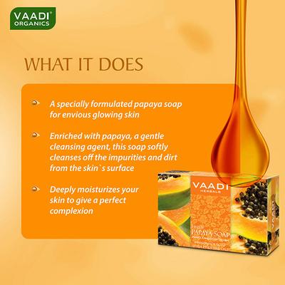 Vaadi Herbals Handmade Soap - Fresh Papaya 75 gm - Soaps