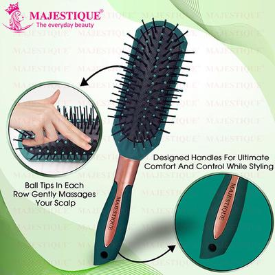 Majestique Sleek All-purpose Hair Brush for Separating, Shaping and Defining Curls - Velvet Green 1's - Hair Brushes