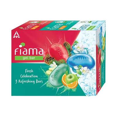 Fiama Gel Bathing Bar Fresh Celebration pack with skin conditioners for moisturized skin 375 gm - Soaps