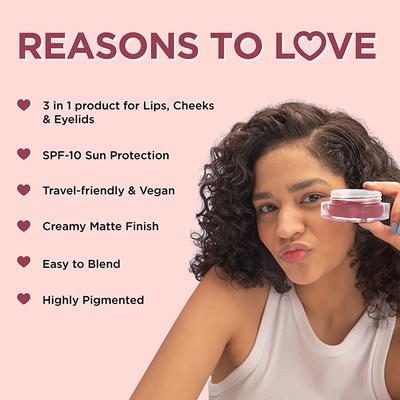 ENN Pout Lip And Cheek Tint With SPF 10 And Avocado Oil - Bare Blush 5 gm - Blush Brush