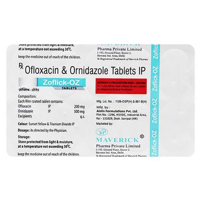 ZOFLICK OZ Tablet 10's - Bacterial Infections-Qui