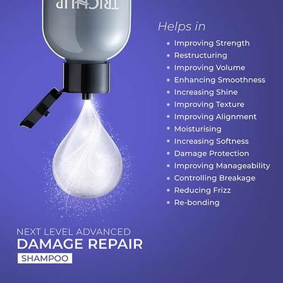 Trichup Pro Damage Repair Shampoo for Dry Frizzy Hair, Dual Action Rebonding and Smoothing 300 ml - Shampoos