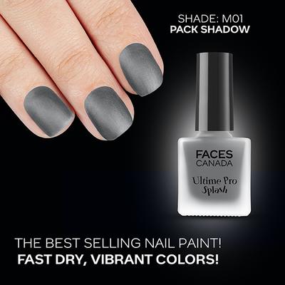 FACESCANADA Ultime Pro Splash Matte Nail Enamel Pack Shadow M01 8 ml - Nail Polish