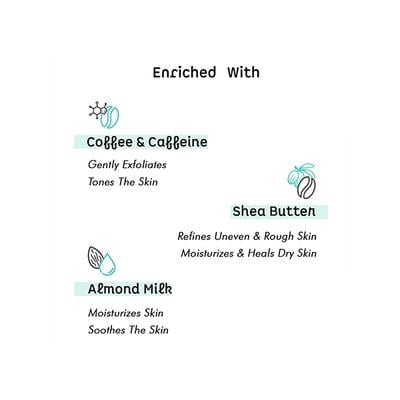 mCaffeine Milky Brew Coffee Face Scrub 24Hr Moisturization with Almond Milk for All Skin Types 75gm - Face Scrubs