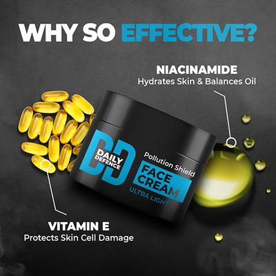 Beardo Daily Defence Pollution Shield Ultra Light Face Cream 50gm - Face Creams