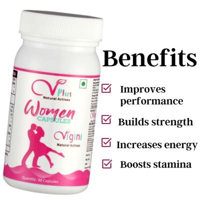 Vigini Women Capsule 30's + Vagina Lubricating Cum Stimulation Gel 100 gm - Sexual Healthcare