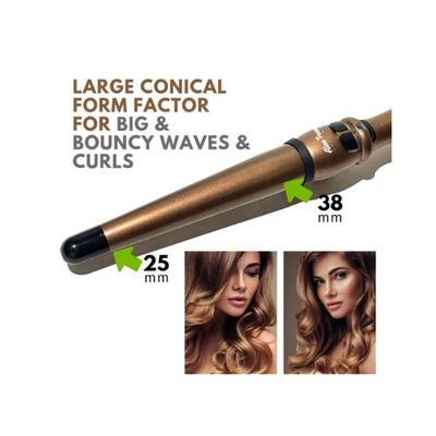 Alan Truman Gold Ceramic Wand X-Large (38-25Mm) 1's - Rollers & Curlers