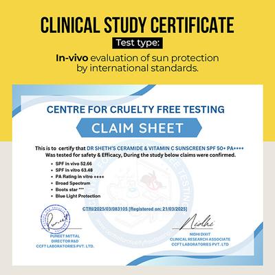 Dr. Sheth's Ceramide & Vitamin C Sunscreen SPF 50+ PA+++ 30 gm - Face Sunscreen