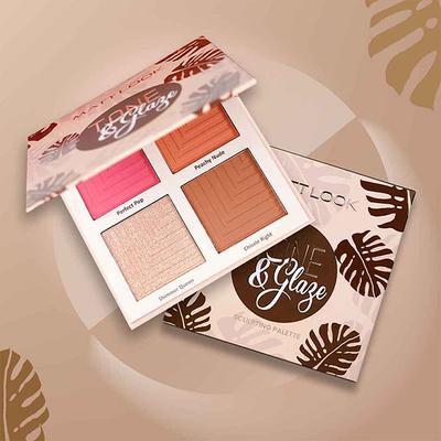 Matt Look Tone & Glaze Sculpting Face Palette for Makeup with Blushes, Highlighters & Contour, Super Sculpt-01 18.92 gm - Contour