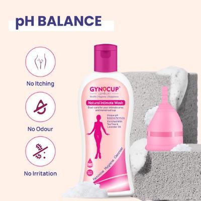 GynoCup Reusable Menstrual Cup - Medium + Natural Menstrual Cup Wash Liquid 100 ml - Intimate Care