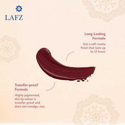 Lafz Transfer Proof & Smudge Proof Velvet Matte Lip Colour, Plum Power 5.5 ml - Liquid Lipsticks