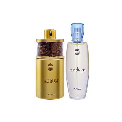 Ajmal Aurum EDP Fruity Floral Perfume And Raindrops EDP Floral Chypre Perfume 125 ml - Women Perfumes (Edt/Edp)