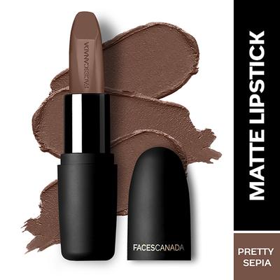 Facescanada Weightless Matte Finish Lipstick Pretty Sepia 08 4.5 gm - Lipsticks