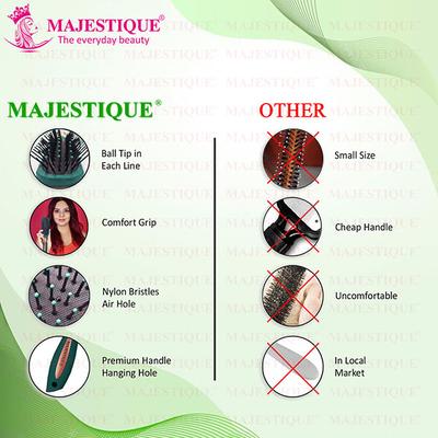 Majestique Sleek All-purpose Hair Brush for Separating, Shaping and Defining Curls - Velvet Green 1's - Hair Brushes