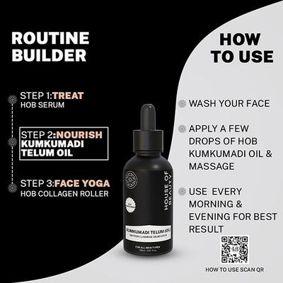 House of Beauty Kumkumadi Oil With Pure Kesar For Dark, Pigmented Skin, Delays Aging Sign 30ml - Face Oils