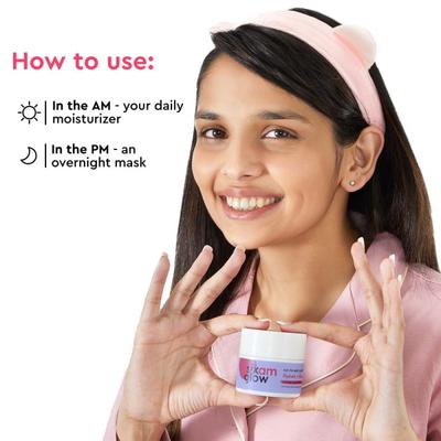 Sixam Glow Go-To-Bed Sleeping Mask, Gel Based Brightening Mask with Hyaluronic Acid 50 gm - Masks & Peels