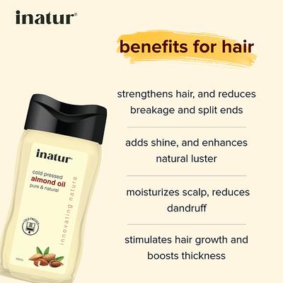 Inatur Pure & Cold Pressed Oil - Almond 100 ml - Massage Oils