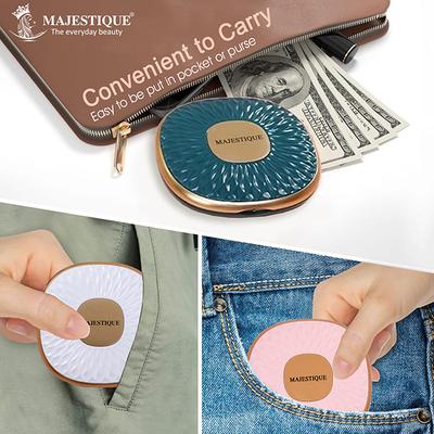 Majestique Dual Magnifying Compact Mirror, 2X Adjustable Folding Mirror - Multicolor 1's - Mirror