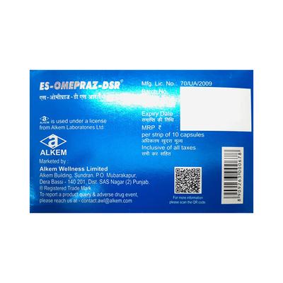Es Omepraz DSR Capsule 10'S - Ulcer/Reflux/Flatulence-Aaa