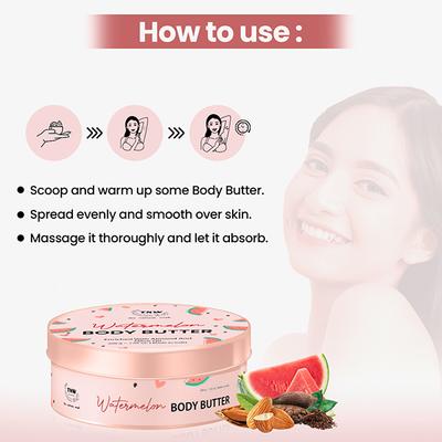 Tnw The Natural Wash Watermelon Body Butter with Watermelon Extract for Hydrated Skin 200 gm - Body Butter