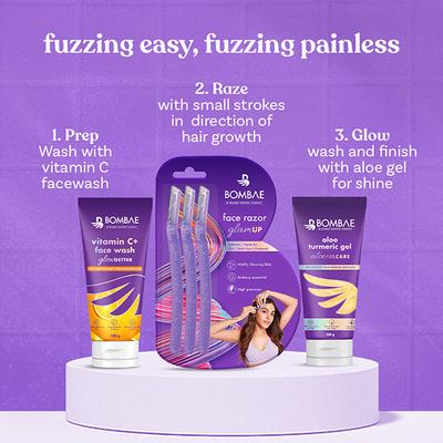 Bombae Glamup Beauty Razor, Reusable and Painless Face Razor 3's - Face & Eyebrow Razors