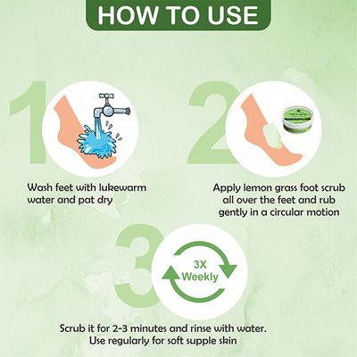 Kazarmaa Lemon Grass Foot Scrub And Foot Scrubber Tool 250 gm - Foot Scrubs