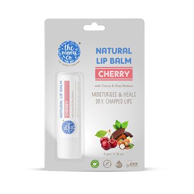 The Moms Co. Natural Cherry Lip Balm with Cocoa and Shea Butters 5gm - Lip Balms