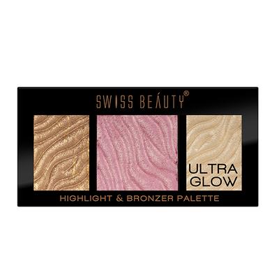 Swiss Beauty Ultra Glow Highlight And Bronzer Palette - (Shade-3) 12 gm - Highlighters & Illuminators