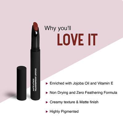 SUGAR Cosmetics Matte Attack Transferproof Lipstick - 06 Spring Crimson (Crimson Red) 2 gm - Lipsticks