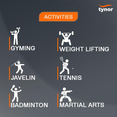 Tynor Wrist Wrap with Thumb Loop (UN) - Black & Orange - Hand/Wrist Supports