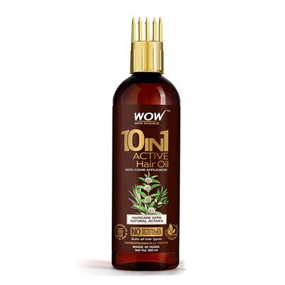 Wow Life Science 10-in-1 Active Miracle Hair Oil with Comb Applicator 200 ml - Hair Oils