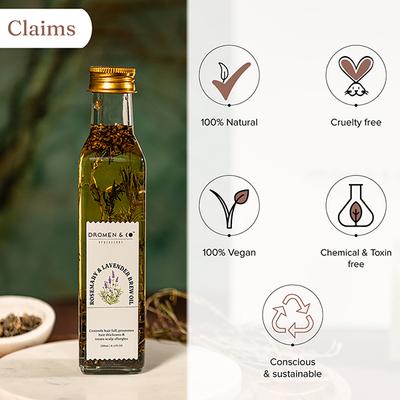 Dromen & Co Rosemary & Lavender Brew Oil Hair Growth Reduces frizz & breakage 250 ml - Hair Oils