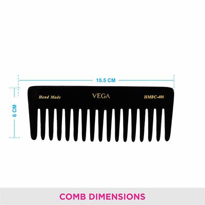 Vega Handcrafted Comb Black (HMBC - 406) 1's - Hair Combs