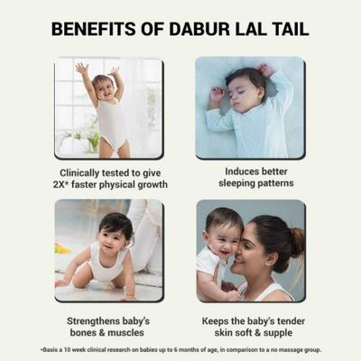 Dabur Lal Tail Massage Oil 100 ml with Free Dabur Baby Soap 50 gm - Baby Skin Care