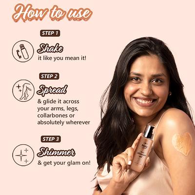 Plum BodyLovin' Body Shimmer Oil - Copper Sheen, Long-lasting shimmer, Deep moisture, Fruity Fragrance 90 ml - Massage Oils