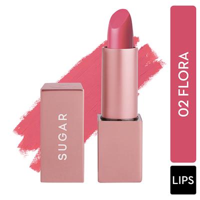 SUGAR Cosmetics Mettle Matte Lipstick - 02 Flora (Coral Pink) 3.6 gm - Lipsticks